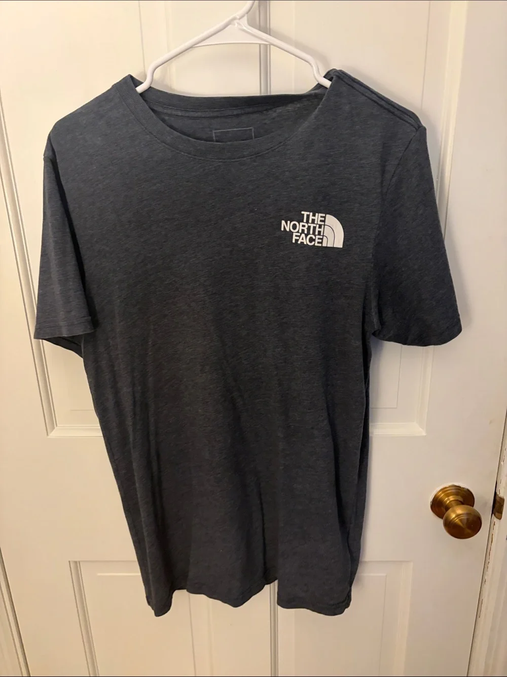 The North Face Men's Short Sleeve Tee - Charcoal with White Logo